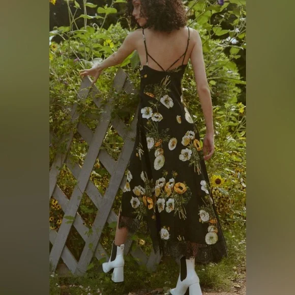 Urban Outfitters | Dresses | Uo Marnie Lace Trim Midi Dress Urban Outfitters  Size Small | Poshmark